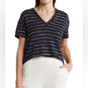 Rag & Bone Summer Striped V-Neck Knit Tee